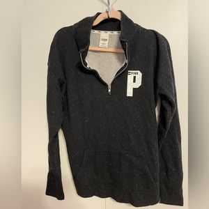 Victoria’s Secret Pink quarter zip black sweatshirt